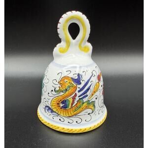 Deruta Italy Raffaellesco Hand Painted Art Pottery Bell 3.5” Mario Sambuco 2008